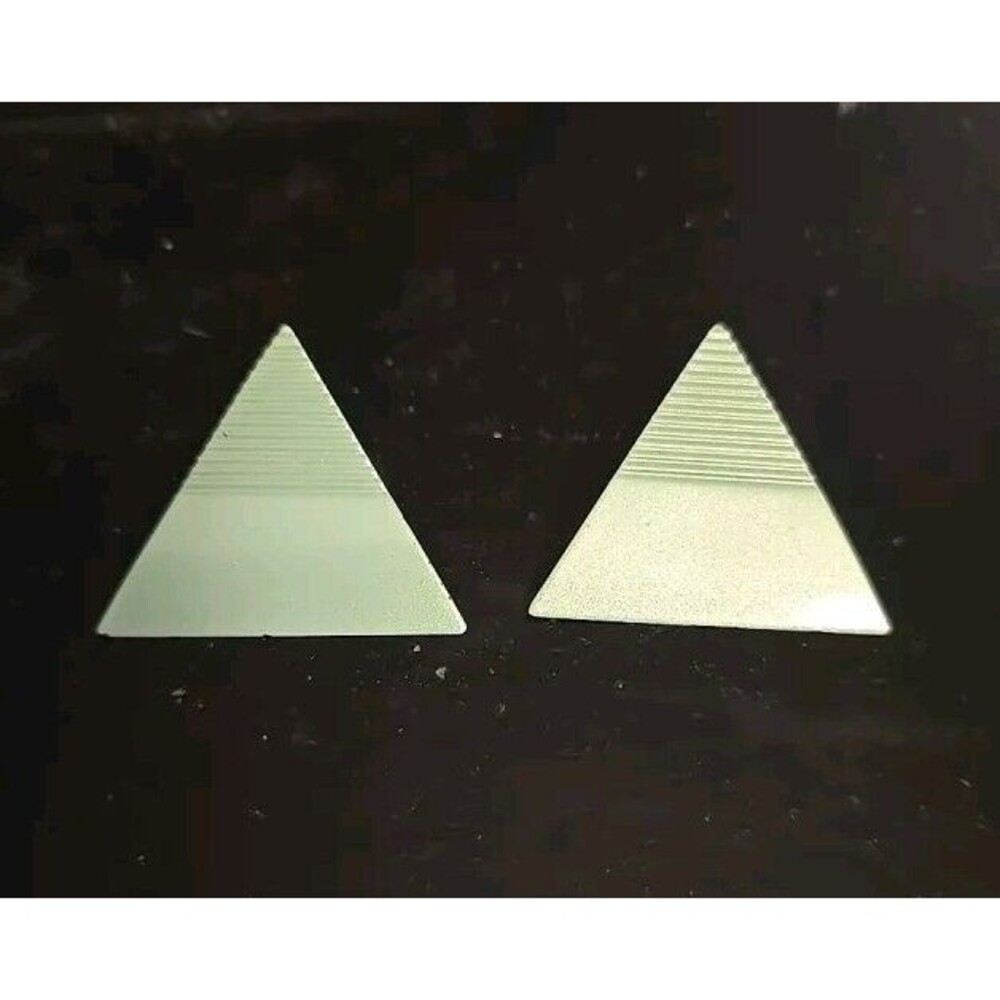Vintage Stud Earrings Retro Large Mint Triangle